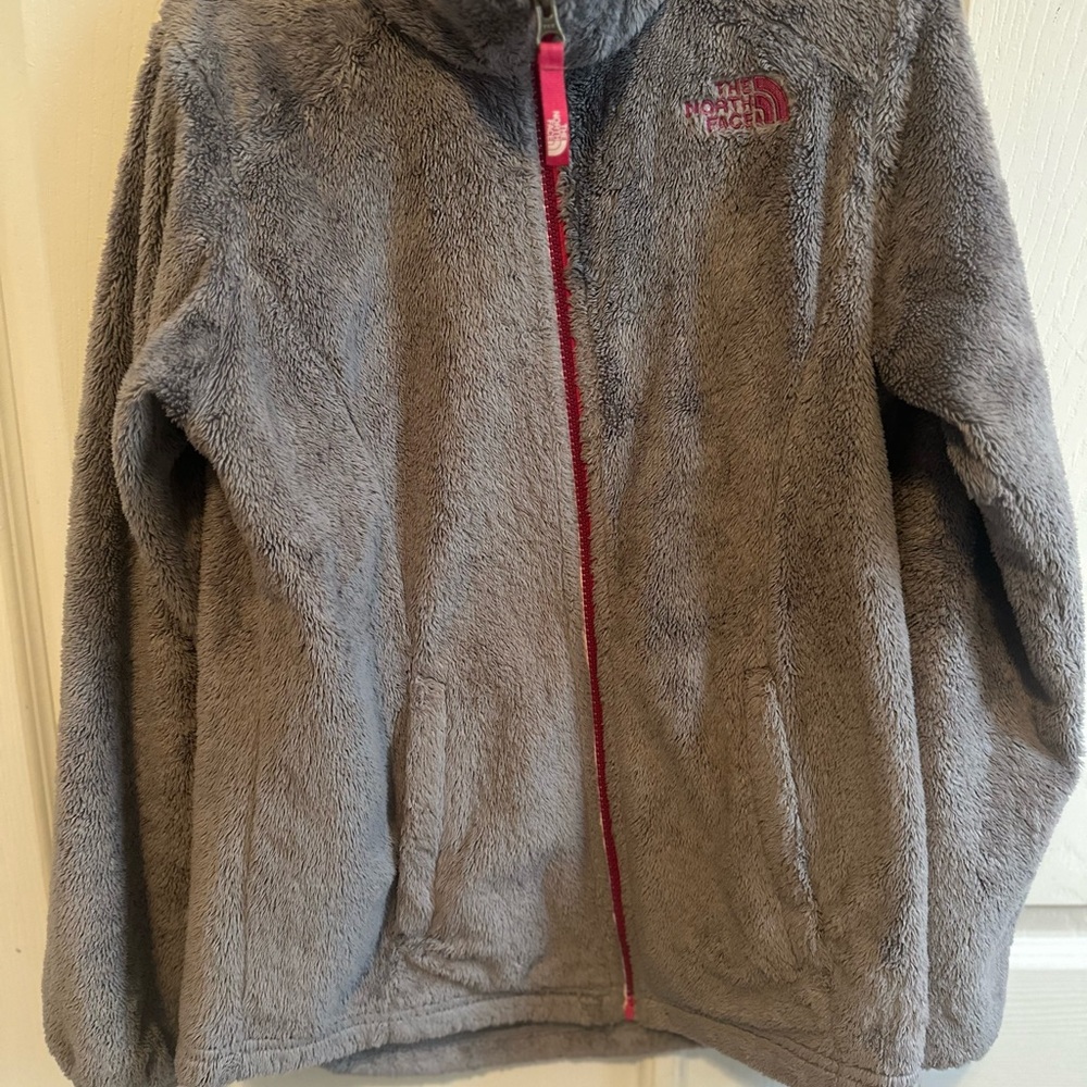 The North Face Kids Gray and Pink Fleece Jacket